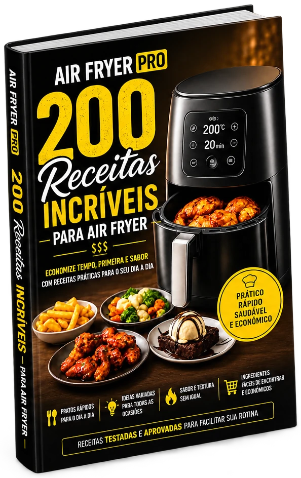 Capa do ebook 200 Receitas Incríveis para Air Fryer
